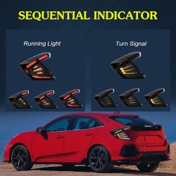 2x Honda Civic LED rear lights from 2018 - Right and Left Full LED - Pair