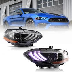 2x LED Front HEADLIGHTS FORD Mustang from 2018 - Full LED Scrolling - Right and Left - Plug&Play