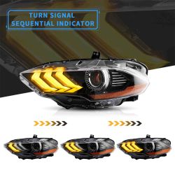 2x LED Front HEADLIGHTS FORD Mustang from 2018 - Full LED Scrolling - Right and Left - Plug&Play