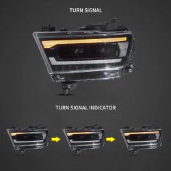 2x FAROS DELANTEROS LED DODGE RAM de 2019 - Full LED Scrolling - Derecha e Izquierda - Plug&Play
