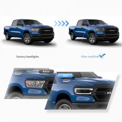 2x Front LED HEADLIGHTS DODGE RAM from 2019 - Full LED Scrolling - Right and Left - Plug&Play