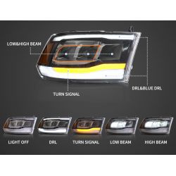 2x Front LED HEADLIGHTS DODGE RAM 2009 to 2019 - Full LED Scrolling - Right and Left - Plug&Play