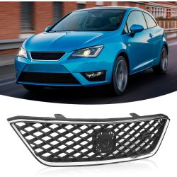 GRILLE Seat Ibiza Look FR from 2013 to 2017 - Black + Chrome Honeycomb - Replaces 6J0853651E