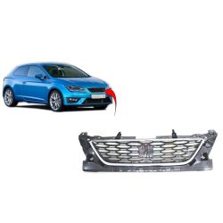 GRILLE Seat Leon 5F Look FR from 2012 to 2017 - Black + Chrome Honeycomb - Replaces 5F0853654D