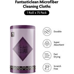 Fantasticlean 75 Mikrofaser-Reinigungstücher – 75 Stück/Rolle, reißbare Mikrofasertücher – Braun – 1 Rolle