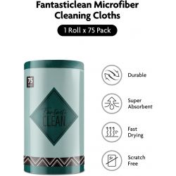 Fantasticlean 75 Microfiber Cleaning Cloths - 75 Pcs / Roll, Tearable Cloths - Forest Green - 1 roll