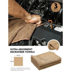 Fantasticlean 9-teiliges Auto-Reinigungsset, Mikrofasertuch und Schwamm, Detaillierungsbürste, Rosshaarbürste, für Sitze