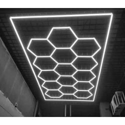 Hexagonal LED ceiling lamp 550W - Detailing / Studio / Barber lighting - 2m40x4m80 - Aluminum - 220V 6500K