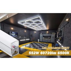 Sechseckige LED-Deckenleuchte 550 W – Detail-/Studio-/Friseurbeleuchtung – 2 m40 x 4 m80 – Aluminium – 220 V, 6500 K