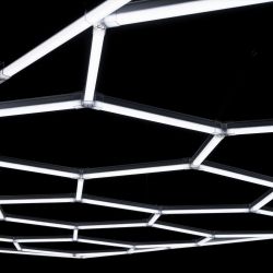 Lampes de plafond hexagonal LED 550W - Eclairage Detailing / Studio / Barber - 2m40x4m80 - Aluminium - 220V 6500K