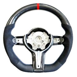 BMW F Series Carbon Steering Wheel - Carbon Fiber + Alcantara - M Performance Stitching