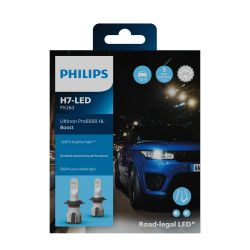 Lampadine LED Approvate* H7 BOOST Pro6000 Ultinon Philips 11972U60BX2 5800K +300%