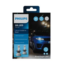 Bombillas LED Aprobadas* H4 BOOST Pro6000 Ultinon Philips 11342U60BX2 5800K +300%