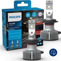 Ampoules LED Homologué* H7 Standard Pro6000 Ultinon Philips 11972U60SX2 5800K +220%
