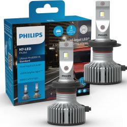Ampoules LED Homologué* H7 Standard Pro6000 Ultinon Philips 11972U60SX2 5800K +220%