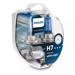 2x H7 DiamondVision Philips 12972DVS2 55W 5000K - Lámparas de iluminación frontal Ultimate White Light