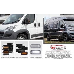 DYNAMIC LED repeaters Fiat DUCATO - RETRO SCROLLING - BLACK COLOR - DOUBLE SCROLLING LEDs - Without OBC error