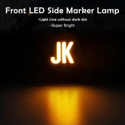 Clignotants latéraux LED Jeep Wrangler JK JKU Rubicon  (2007 à 2018) - Version Logo Fumée - Répétiteur CANBUS