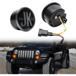 Clignotants + Feux de jour LED Jeep Wrangler JK (07-18) - Claire - LED LOGO JK - Plug&Play CANBUS