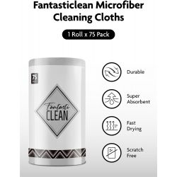 Fantasticlean 75 Reinigungstücher – 75 Stück/Rolle, reißbare Mikrofasertücher – Grau – 1 Rolle
