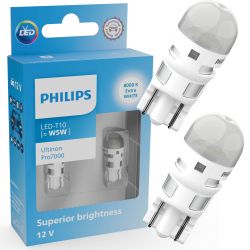 W5W LED-Lampen Ultinon Pro7000 Weiß Blau 12V - Philips 11961XU70X2 - 2er-Set