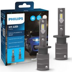 Lampadine LED Approvate* H1 BOOST Pro6000 Ultinon Philips 11258U60BX2 5800K +300%
