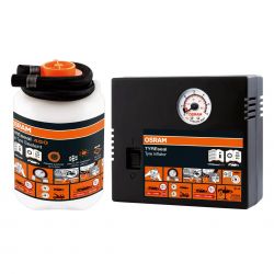 Osram TYREseal Kit dækreparationssæt, 450 ML dæktætningsmiddel og analog dækkompressor, punkteringer