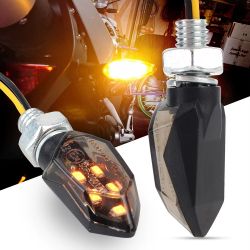 ECE-geprüfte LED-Blinker für Motorräder, superhell, 4D-Muster, universelle Mini-Lampe, 2 Stück
