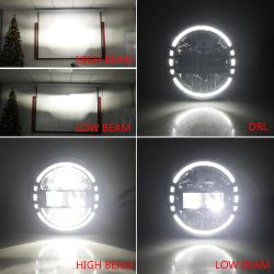 Phare 7″ LED « King Kong » - JEEP / HUMMER / 4x4 - 60W - 6000Lms Phare rond Full LED XENLED Homologué