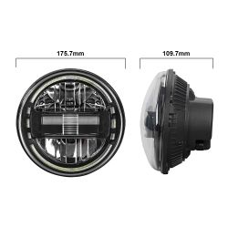 Phare 7″ LED « King Kong » - JEEP / HUMMER / 4x4 - 60W - 6000Lms Phare rond Full LED XENLED Homologué