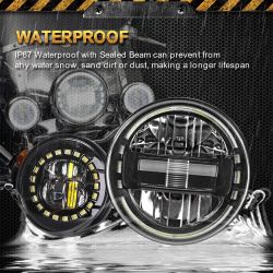 Phare 7″ LED « King Kong » - JEEP / HUMMER / 4x4 - 60W - 6000Lms Phare rond Full LED XENLED Homologué