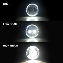 Phare 7″ LED « King Kong » - JEEP / HUMMER / 4x4 - 60W - 6000Lms Phare rond Full LED XENLED Homologué