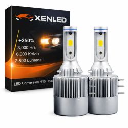 2 lampadine LED H15 da 36 W - 3800 Lm - PGJ23t-1 di fascia alta - Luci di marcia diurna + faro completo