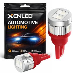Lâmpada 6 LED SG - W5W - Vermelha - T10 - Lâmpada sinalizadora LED 12V