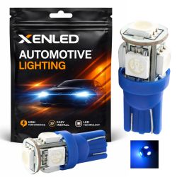 2 x 5 BLAUE LED-LAMPEN – SMD-LED – 5 LEDs – T10 W5W 12 V Deckenleuchte
