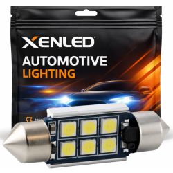 2x BOMBILLA XENLED C5W C7W 6-LED Super Canbus 450Lms - ORO - Blanco 12V