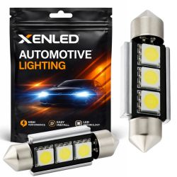 2 x LED Shuttle FX Racing C5W / C7W 3 SMD-häviötä CANBUS - Shuttle 37mm - C5W valkoinen 12V