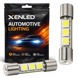 2 x SLIM Shuttle-Glühbirnen – 3 LEDs 31 mm – LED-Spiegel – 12 V Autolampe