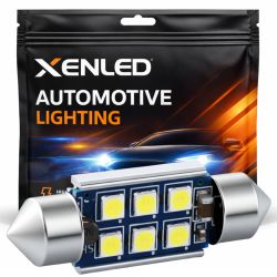 1 x LAMPADINA XENLED C10W 6-LED Super Canbus 450Lms - ORO - 12V BIANCO