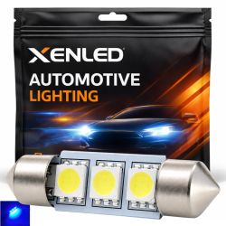 1 x C10W GLÜHBIRNE – 3 fehlersichere BLAUE LEDS – 42-mm-12-V-Shuttle-Deckenleuchte