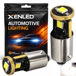 2 x BOMBILLAS XENLED T4W 3-LED Super Canbus 400Lms - ORO - BA9S 12V - Blanco