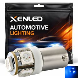 1 x AMPOULE 5 LEDs BLEU - T4W BA9S - 12V Ampoule de plafonnier / signalisation / gabarit