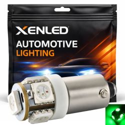 x 5 grüne LED-Leuchtmittel – T4W BA9S – 12 V LED-Deckenleuchte
