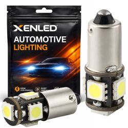2 BOMBILLAS 5 LED SMD CANBUS - BLANCO - 5 LEDs - T4W BA9S 12V Sin errores en el salpicadero