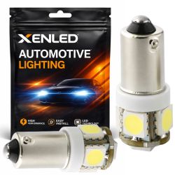 2 x 5 SMD-LED-LAMPEN – WEISS – 5 LEDs – T4W BA9S 12 V – Deckenleuchte