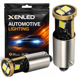 2 x AMPOULES H6W 3-LED Super Canbus 400Lms XENLED - GOLD - BAX9S - Blanc 12V