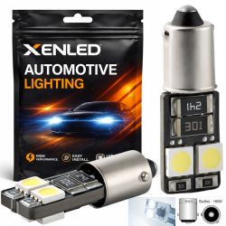 2 LAMPADINE CANBUS SMD 4 LED - H6W BAX9S Anti Errore sul cruscotto - Bianco 12V