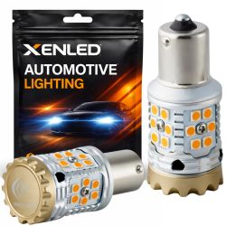 2x XENLED V2.0 30 LED SSMG bulbs - PY21W - CANBUS Performance - FLASHING - Orange