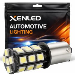 P21W-Glühbirne – 27 SMD-LEDs – fehlersicher – weiß – CANBUS fehlerfrei auf dem Armaturenbrett