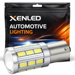 Bombilla 21 LED SG - P21W - BA15S 5500K - Blanca - 12V alta potencia con lente